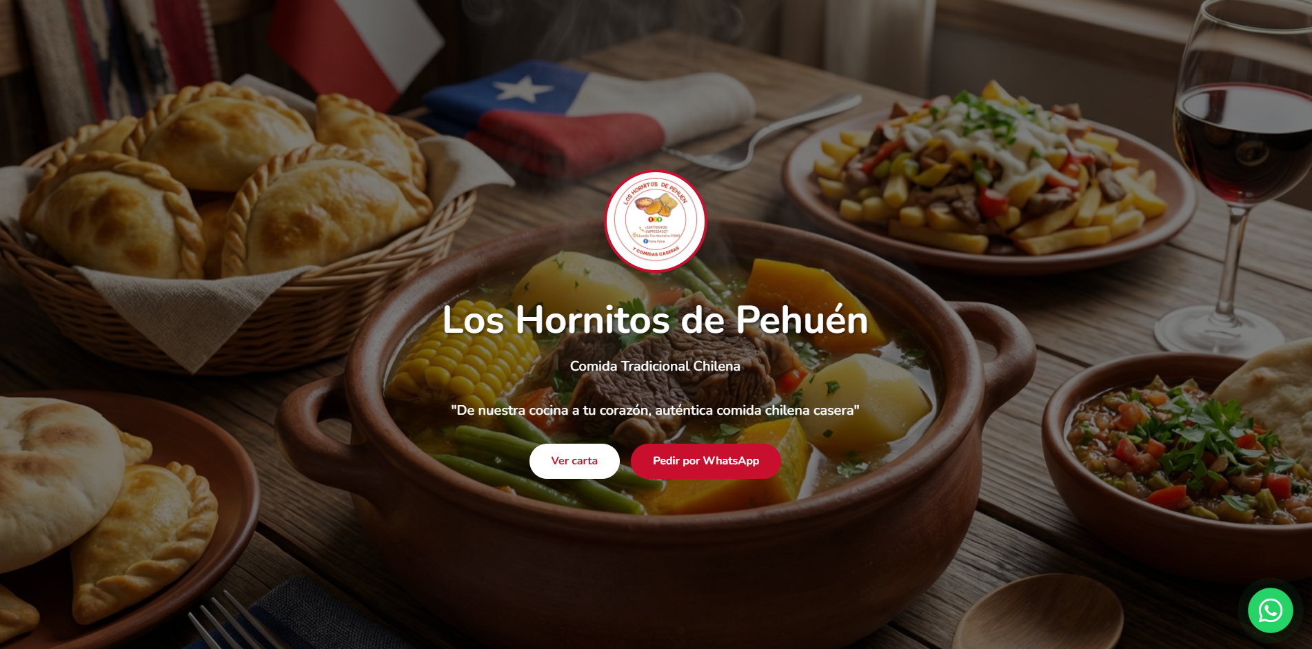 Diseño web para Los Hornitos de Pehuen - sitio de turismo y gastronomía chilena